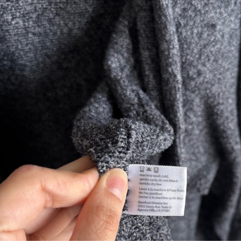 Barefoot Dreams Bamboo Chic Lite Calypso Carbon Gray Sweater Large Extra Large - Picture 6 of 7